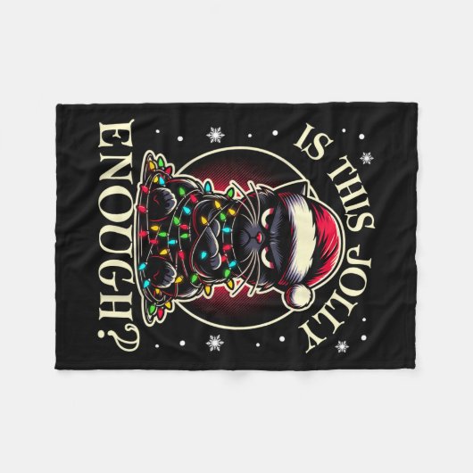 Is dit vrolijk genoeg grappig zwarte kat kerstboom fleece deken (Voorkant (Horizontaal))
