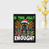 Is dit vrolijk genoeg grappig zwarte kat kerstboom kaart (Gele Bloem)