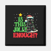 Is dit vrolijk genoeg grappig zwarte kat kerstboom magneet (Voorkant)