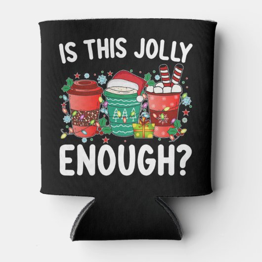 Is dit vrolijk genoeg grappige kerstman blikjeskoeler (Voorkant)