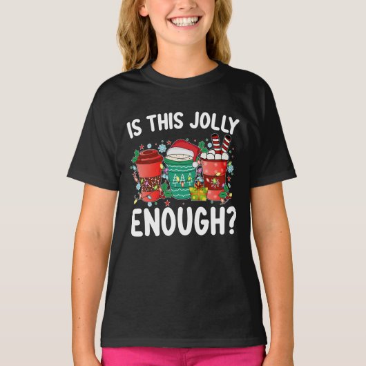 Is dit vrolijk genoeg grappige kerstman t-shirt (Voorkant)
