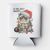 Is dit vrolijk genoeg Grumpy Cat kerstverlichting Blikjeskoeler (Voorkant)