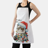 Is dit vrolijk genoeg Grumpy Cat kerstverlichting Schort (Insitu)