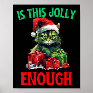 Is dit vrolijk genoeg kerst kat kerst lelijk xma poster