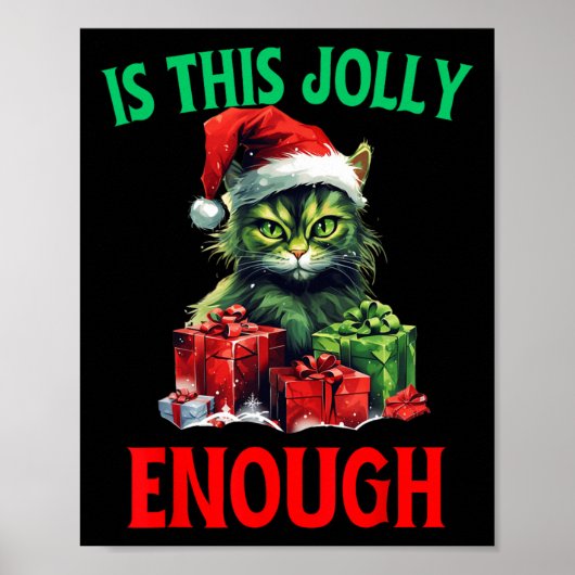 Is dit vrolijk genoeg kerst kat kerst lelijk xma poster (Voorkant)
