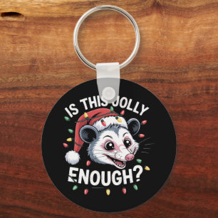 Is Dit Vrolijk Genoeg? Kerst Opossum Sarcasme Sleutelhanger