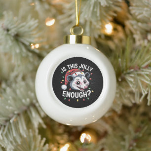 Is Dit Vrolijk Genoeg? Kerstboombuidelrat Sarcasme Keramische Bal Ornament
