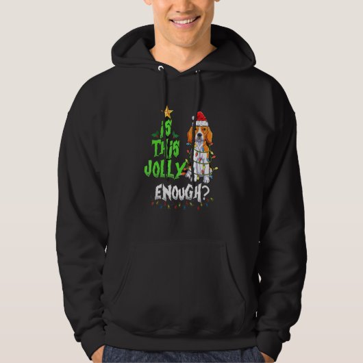 Is Dit Vrolijk Genoeg Noel Beagle Prettig Kerstfee Hoodie (Voorkant)
