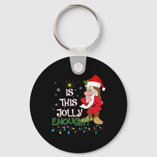 Is dit vrolijk genoeg Noel Grumpy Elf Pyjama Vroli Sleutelhanger (Voorkant)