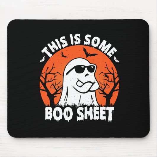 Is een aantal Boo Sheet Ghost Retro Grappig Hallow Muismat (Voorkant)