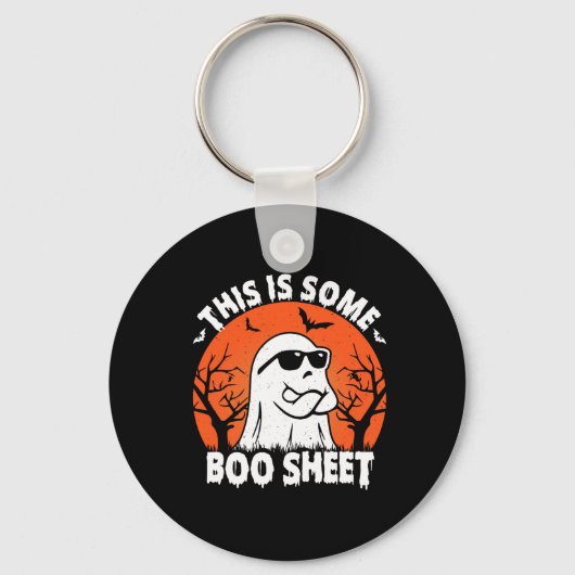 Is een aantal Boo Sheet Ghost Retro Grappig Hallow Sleutelhanger (Voorkant)
