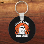 Is een aantal Boo Sheet Ghost Retro Grappig Hallow Sleutelhanger (Voorkant)