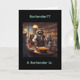 Is een barman ?? verjaardagskaart kaart