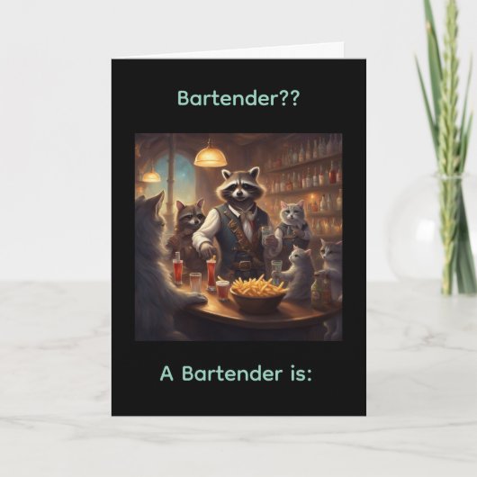 Is een barman ?? verjaardagskaart kaart (Voorkant)