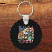 Is een kilometer grappig 4 juli grondlegger  sleutelhanger (Voorkant)