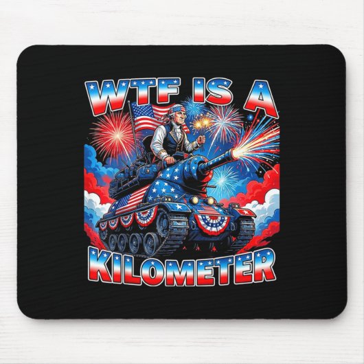 Is een kilometer grappig washington 4 juli grondle muismat (Voorkant)