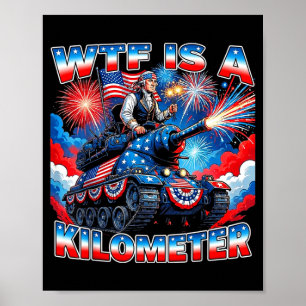 Is een kilometer grappig washington 4 juli opricht poster