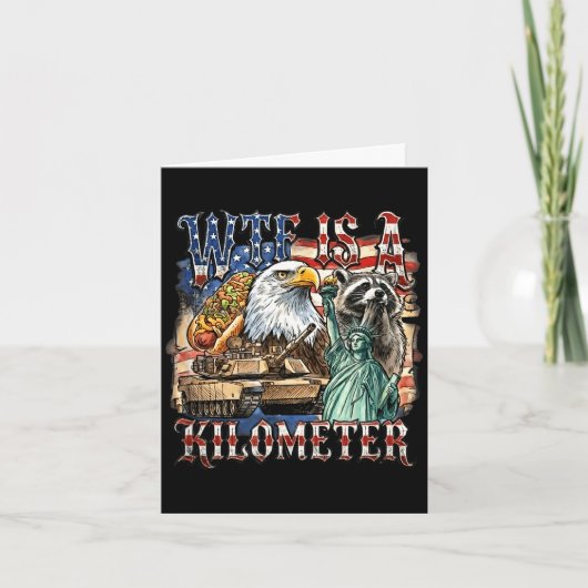 Is een kilometer grappige 4 juli grondlegger kaart (Voorkant)
