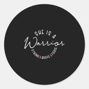 Is een krijger sterk moedig borstkanker bewustzijn ronde sticker