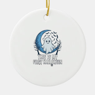 Is Eerste Halloween Geest Halve Maan Vleermuizen_1 Keramisch Ornament