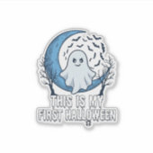 Is Eerste Halloween Geest Halve Maan Vleermuizen_1 Sticker (Voorkant)