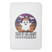 Is Eerste Halloween Geest Pompoen Hoed Vleermuizen Badmat (Voorkant Verticaal)
