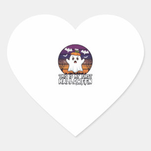 Is Eerste Halloween Geest Pompoen Hoed Vleermuizen Hart Sticker