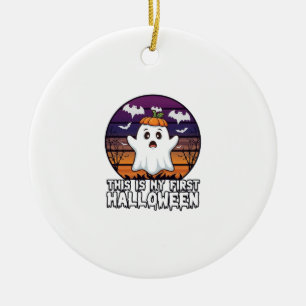 Is Eerste Halloween Geest Pompoen Hoed Vleermuizen Keramisch Ornament