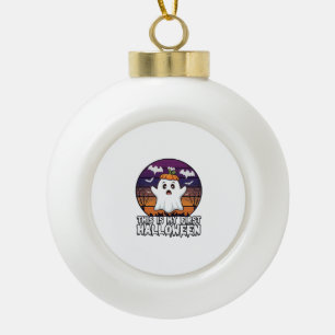 Is Eerste Halloween Geest Pompoen Hoed Vleermuizen Keramische Bal Ornament