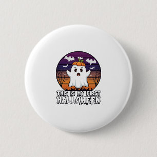 Is Eerste Halloween Geest Pompoen Hoed Vleermuizen Ronde Button 5,7 Cm