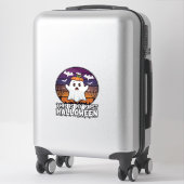 Is Eerste Halloween Geest Pompoen Hoed Vleermuizen Sticker (Koffer)