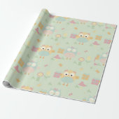Is eigenaar van Birthday Cadeaus Green Blue Flower Cadeaupapier (Uitgerold)