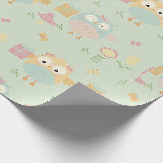 Is eigenaar van Birthday Cadeaus Green Blue Flower Cadeaupapier (Hoek)