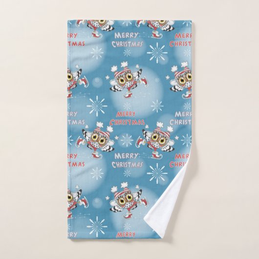 Is eigenaar van Ice Skating Kerstpattern Bad Handdoek (Handdoek)