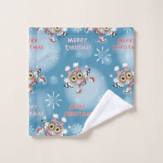 Is eigenaar van Ice Skating Kerstpattern Bad Handdoek (Wasdoekje)