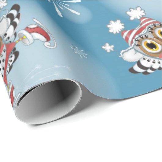Is eigenaar van Ice Skating Kerstpattern Cadeaupapier (Rol Hoek)