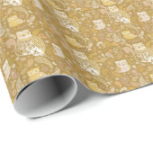 Is eigenaar van paisleypatroongoud cadeaupapier (Rol Hoek)