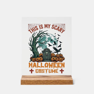 Is Eng Halloween Kostuum Grafsteen Pompoenen Maan Acryl Bord