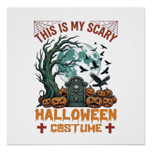 Is Eng Halloween Kostuum Grafsteen Pompoenen Maan Perfect Poster