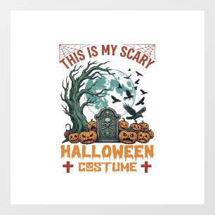 Is Eng Halloween Kostuum Grafsteen Pompoenen Maan Raamsticker