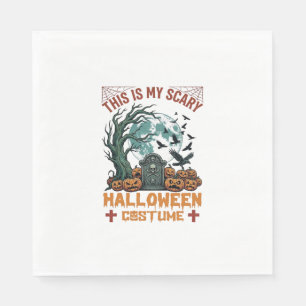 Is Eng Halloween Kostuum Grafsteen Pompoenen Maan Servet