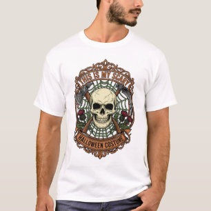 Is Eng Halloween Kostuum Schedel Spinnenweb T-shirt