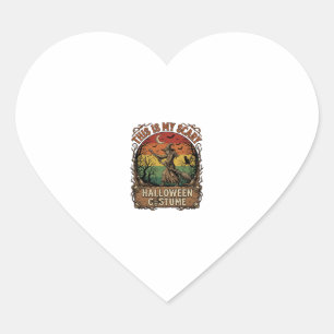 Is eng heksenbezem kat Halloween kostuum Hart Sticker