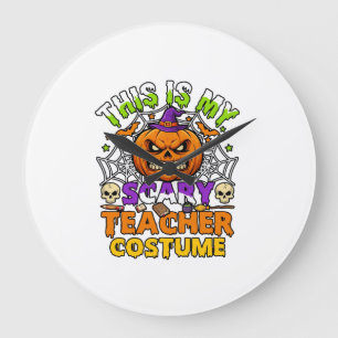 Is Enge Leraar Kostuum Haloween Pompoen Heks Ha Grote Klok
