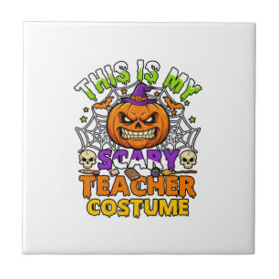 Is Enge Leraar Kostuum Haloween Pompoen Heks Ha Tegeltje