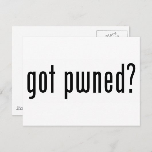 Is er een pwned? briefkaart (Voorkant / Achterkant)