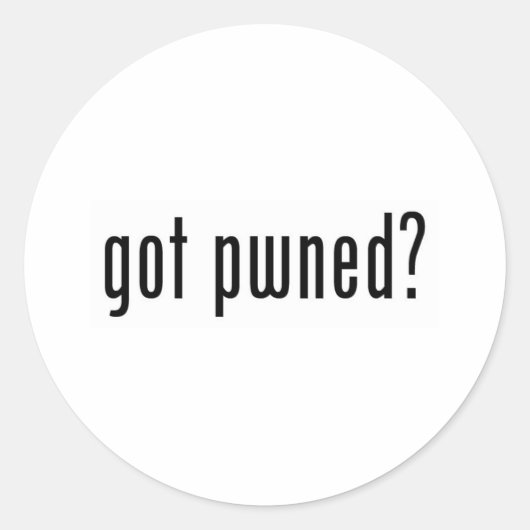 Is er een pwned? ronde sticker (Voorkant)