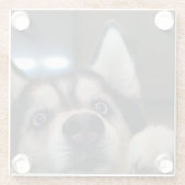 Is er iemand? glazen onderzetter (Achterkant)