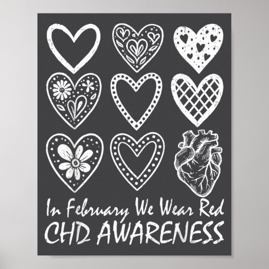 Is februari Rode Hart Gezondheid Hart Poster (Voorkant)