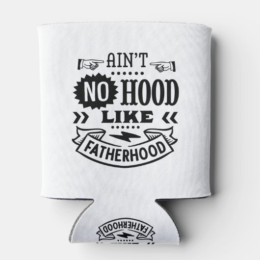 Is geen capuchon zoals vaderschap  Text Design Blikjeskoeler (Achterkant)